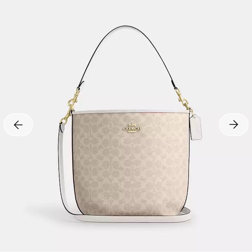 Coach Beige Signature Shoulder Bag